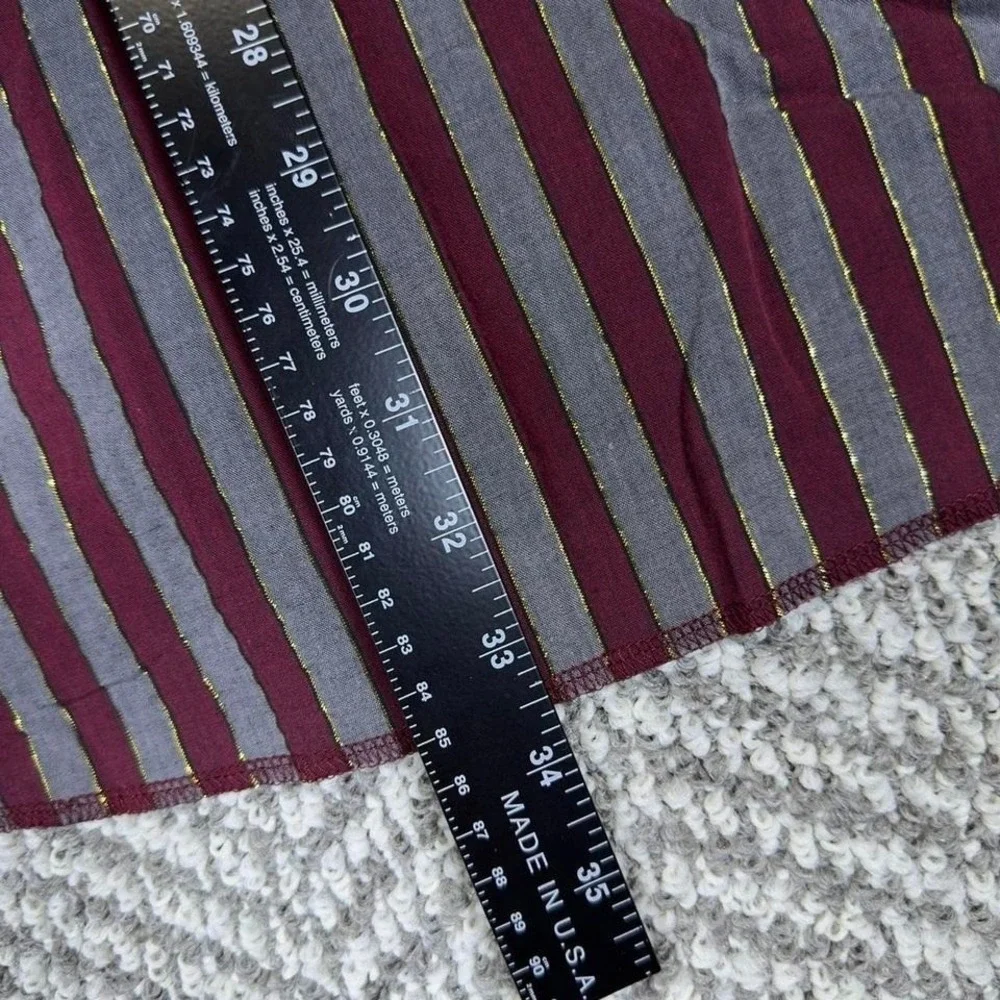 Wrangler Western Striped Button-Up Shirt Burgundy Gray Mens XL‎